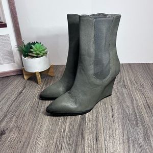 *Ash | Grey All Leather Wedge Chelsea Boots Size 38/7.5-8
